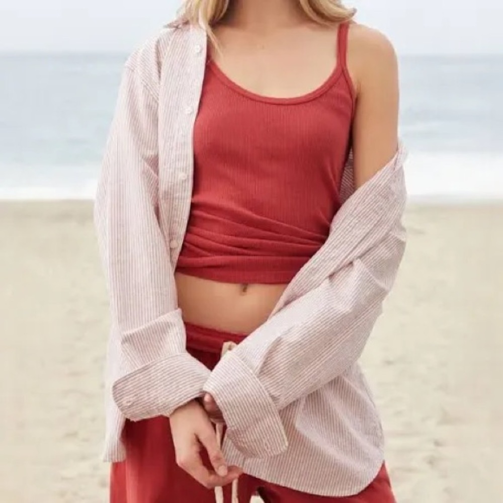Brandy Melville | Samantha Button Up Striped Top Never Worn NEW